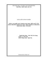 Nâng cao hiệu quả trong dạy học môn ngữ văn bằng phương pháp dạy học theo nhóm và phương pháp dạy học vấn đáp 