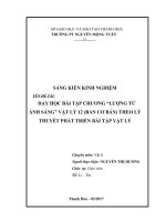 Dạy học bài tập chương  lượng tử ánh sáng vật lí lớp 12 ( ban cơ bản) theo lý thuyết phát triển bài tập vật lí 