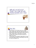 Xác định biến số, chỉ số và kỹ thuật thu thập số liệu trong nghiên cứu y học