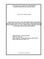 Vận dụng kỹ năng tạo lập nhóm trong mô hình trường học mới VNEN vào dạy học theo định hướng phát triển năng lực học sinh trong bộ môn tin học ở trường THPT 