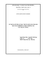 Sử dụng kĩ thuật đặc trưng để giải nhanh bài toán hiđrocacbon không no tác dụng với h2 
