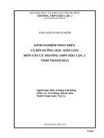Kinh nghiệm phát hiện và bồi dưỡng học sinh giỏi môn vật lý trường THPT hậu lộc 2 tỉnh thanh hóa 