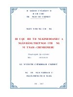 MỘT số GIẢI PHÁP NÂNG CAO HIỆU QUẢ HOẠT ĐỘNG KINH DOANH của NGÂN HÀNG THƯƠNG mại cổ PHẦN NGOẠI THƯƠNG VIỆT NAM   CHI NHÁNH HUẾ 