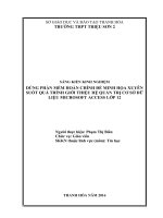 Dùng phần mềm quản lý hoàn chỉnh để minh họa trong quá trình giới thiệu hệ quản trị cơ sở dữ liệu microsoft access  