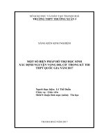 MỘT số BIỆN PHÁP hỗ TRỢ học SINH xác ĐỊNH NGUYỆN VỌNG đh, cđ TRONG kỳ THI THPT QUỐC GIA năm 2017 