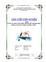 Giải các bài toán khó trong đề thi đại học bằng cách tự chọn chất lượng 