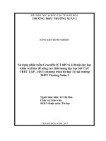 Sử dụng phần mềm crocodile ICT 605 và kĩ thuật dạy học khăn phủ bàn để nâng cao chất lượng dạy học bài cấu trúc lặp   tiết 1 (chương trình tin học 11) tại trường THPT thường xuân 2 