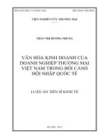 Văn hóa kinh doanh của doanh nghiệp thương mại Việt Nam trong bối cảnh hội nhập quốc tế
