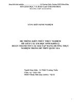 Hệ thống kiến thức thực nghiệm để giúp các em học sinh khối 12 hoàn thành tốt các bài tập mang hướng thực nghiệm trong đề thi THPT quốc gia 