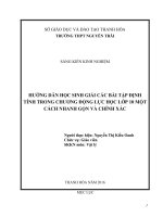 Hướng dẫn học sinh giải các bài tập định tính trong chương động lực học lớp 10 một cách nhanh gọn và chính xác 