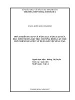 Phát triển tư duy và năng lực sáng tạo của học sinh trong dạy học chương động lực học chất điểm qua việc sử dụng bài tập sáng tạo 