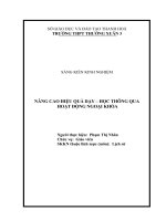 NÂNG CAO HIỆU QUẢ dạy – học THÔNG QUA HOẠT ĐỘNG NGOẠI KHÓA 