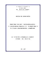 PHÁT TRIỂN DỊCH vụ NGÂN HÀNG bán lẻ tại NGÂN HÀNG TMCP đầu tư và PHÁT TRIỂN VIỆT NAM CHI NHÁNH THỪA THIÊN HUẾ 
