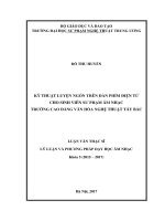 Kỹ thuật luyện ngón trên đàn phím điện tử cho sinh viên sư phạm âm nhạc trường cao đẳng văn hóa nghệ thuật tây bắc 