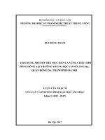 Dàn dựng một số tiết mục dân ca vùng châu thổ sông hồng tại trường trung học cơ sở láng hạ, quận đống đa, thành phố hà nội 