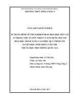 Sử dụng hình vẽ thí nghiệm hóa học hữu cơ 11 trong việc tuyển chọn và xây dựng bài tập hóa học nhằm nâng cao hiệu quả trong ôn luyện học sinh giỏi và ôn thi THPT quốc gia 
