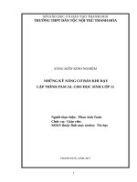 Những kỹ năng cơ bản khi dạy lập trình pascal cho học sinh lớp 11 