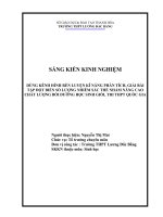 Dùng kênh hình rèn luyện kỹ năng phân tích, giải bài tập đột biến số lượng nhiễm sắc thể nhằm nâng cao chất lượng bồi dưỡng HS giỏi, thi THPT quốc gia  