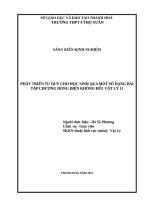Phát triển tư duy cho học sinh qua một số dạng bài tập chương dòng điện không đổi vật lý 11 