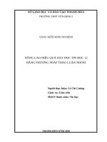 skkn nâng cao hiệu quả dạy học tin học 12 bằng phương pháp thảo luận nhóm 