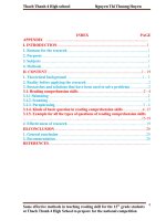 Some effective methods in teaching reading skill for the 12th grade students at thach thanh 4 high school to prepare for the 2016 national competition 