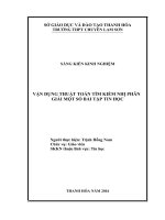 skkn vận dụng thuật toán tìm kiếm nhị phân giải một số bài tập tin học  