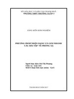 PHƯƠNG PHÁP NHẬN DẠNG và GIẢI NHANH các bài tập về PHÓNG xạ 