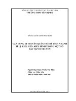 Vận dụng di truyền quần thể để tính nhanh tỉ lệ kiểu gen, kiểu hình trong một số bài tập di truyền 