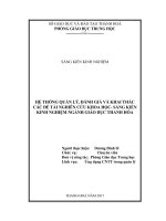 Hệ thống quản lý, đánh giá và khai thác các đề tài nghiên cứu khoa học  sáng kiến kinh nghiệm ngành giáo dục thanh hóa 