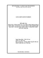 Phát huy tính cực của học sinh trong hoạt động học tập bằng cách sử dụng thí nghiệm khi dạy bài sư hấp thụ nước ở rễ ở trường THPT 