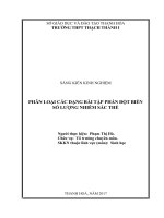 Phân loại các dạng bài tập về đột biến số lượng nhiễm sắc thể 