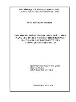 Một số giải pháp hướng dẫn học sinh phát triễn năng lực tư duy và hoàn thiện kĩ năng giải nhanh các bài toán về hiện tượng quang điện ngoài 