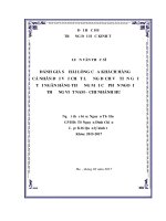 ĐÁNH GIÁ sự hài LÒNG của KHÁCH HÀNG cá NHÂN đối với CHẤT LƯỢNG DỊCH vụ TIỀN gửi tại NGÂN HÀNG THƯƠNG mại cổ PHẦN NGOẠI THƯƠNG VIỆT NAM   CHI NHÁNH HUẾ 