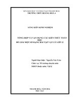 Tổng hợp và vận dụng các kiến thức toán học để giải một số dạng bài tập vật lý lớp 12 