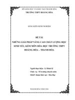 Những giải pháp nâng cao chất lượng học sinh yếu kém môn hóa học   trường THPT hoằng hóa 