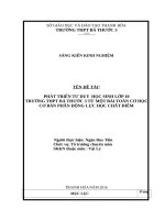 Phát triển tư duy học sinh lớp 10 trường THPT bá thước 3 từ một bài toán cơ học cơ bản phần động lực học chất điểm 