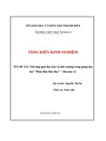 Lồng ghép nội dung giáo dục bảo vệ môt trường trong giảng dạy bài phân bón hóa học   hóa học 11 