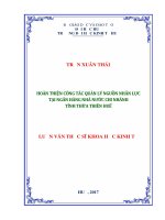 HOÀN THIỆN CÔNG tác QUẢN lý NGUỒN NHÂN lực tại NGÂN HÀNG NHÀ nước CHI NHÁNH TỈNH THỪA THIÊN HUẾ 