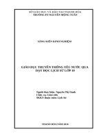 Giáo dục truyền thống yêu nước qua dạy học lịch sử lớp 10 