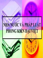 NHÀ NƯỚC VÀ PHÁP LUẬT PHONG KIẾN ĐẠI VIỆT