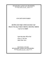 Hướng dẫn học sinh giải bài tập phản ứng hạt nhân trongchương trình vật lí lớp 12 THPT 