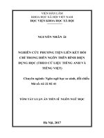 Nghiên cứu phương tiện liên kết hồi chỉ trong diễn ngôn trên bình diện dụng học (theo cứ liệu tiếng anh và tiếng việt) tt