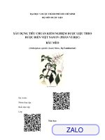 XÂY DỰNG TIÊU CHUẨN KIỂM NGHIỆM DƯỢC LIỆU RÂU mèo Orthisiphons spiralis