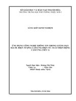 Ứng dụng công nghệ thông tin giảng dạy bài 38 hiện tượng cảm ứng điện từ  suất điện động cảm ứng(tiết 1) –vật lý lớp 11 nâng cao  