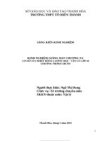 Kinh nghiee giảng dạy chương VI nhiệt động lực học   vật lý 10   chương trình chuẩn 