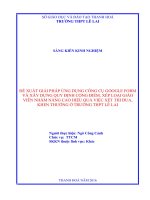 Đề xuất giải pháp ứng dụng công cụ google form và xây dựng quy định cộng điểm, xếp loại giáo viên nhằm nâng cao hiệu quả việc xét thi đua, kh 