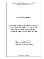 Kinh nghiệm phát hiện vấn đề và giải quyết vấn đề đối với bài tập hay và khó về sắt giúp học sinh THPT giải nhanh bài tập trắc nghiệm  