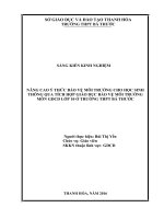 Nâng cao ý thức bảo vệ môi trường cho học sinh thông qua tích hợp giáo dục bảo vệ môi trường môn GDCD lớp 10 ở trường THPT bá thước 