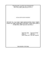 Dạy học theo định hướng phát triển năng lực học sinh môn giáo dục công dân lớp 12 ở trường THPT quảng xương 2 