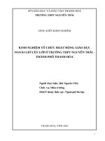 Kinh nghiệm tổ chức hoạt động giáo dục ngoài giờ lên lớp ở trường THPT nguyễn trãi – thành phố thanh hóa 